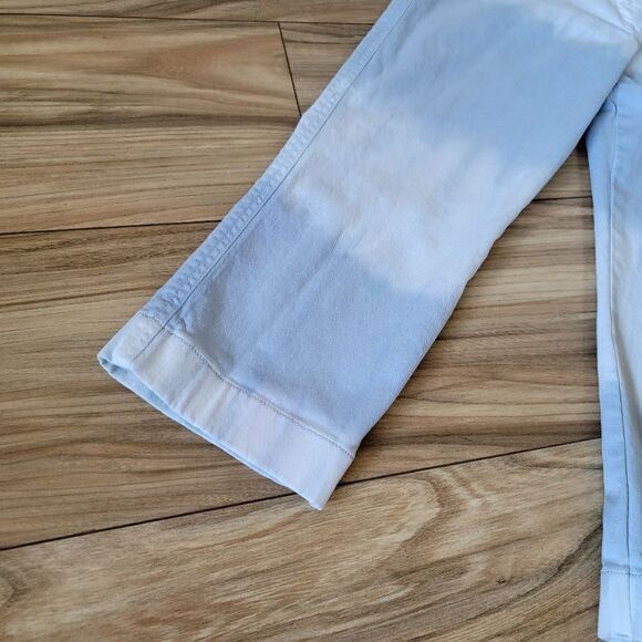 Chloé Glycine Tie Dye Striped Low Rise Boho Capri Jeans in Blue Cloud - Picture 4 of 14